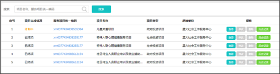 社工信息系统3-项目查询